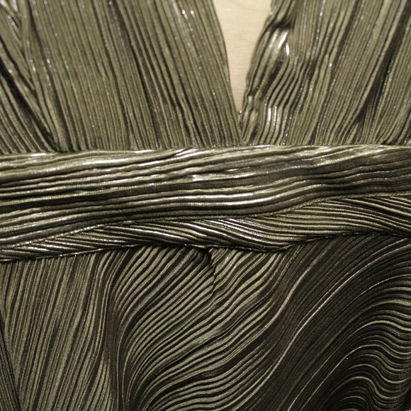 NWT MAJE Royal Pleated Maxi Dress In Khaki sz 40 $415 - Picture 12 of 16